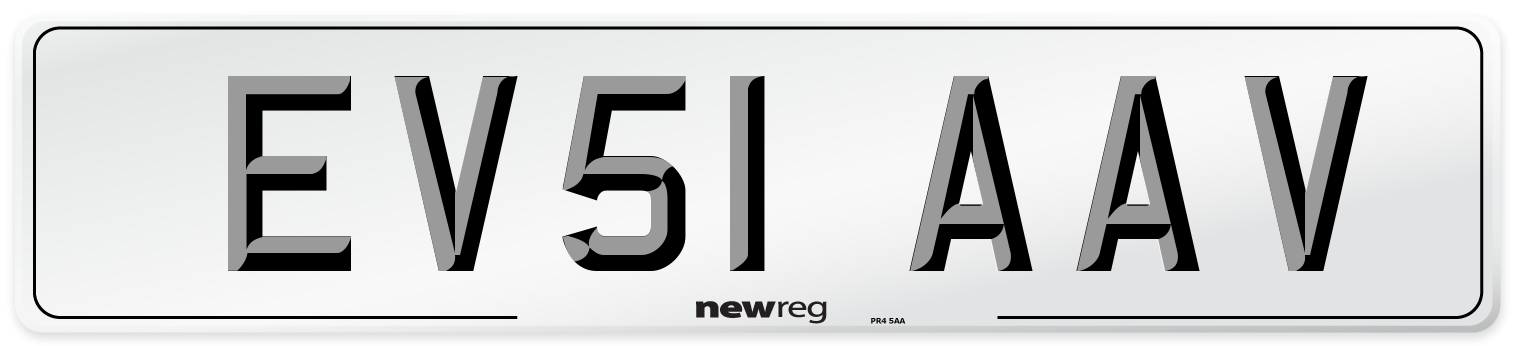 EV51 AAV Number Plate from New Reg